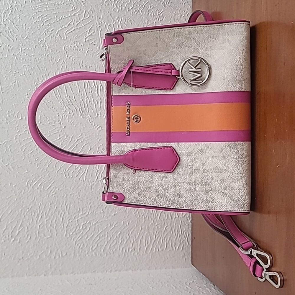 Michael Kors Marilyn MK Monogram Logo Womens Satchel Crossbody Tote Purse Small